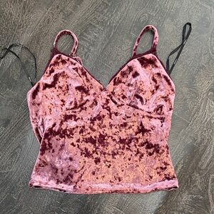 Forever 21 Crushed Velvet Mauve Cami